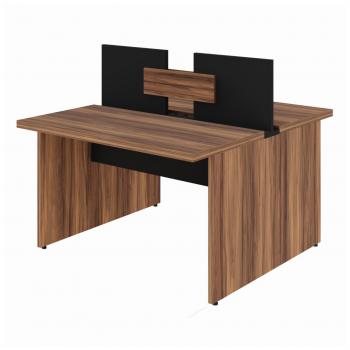 Mesa Componível INICIAL – S/ Gavetas – 1,20×1,20m NOGAL SEVILHA/PRETO – 21480