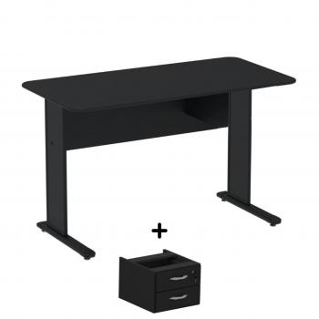 Mesa Escritório  c/ Gavetas – Cor Preto – 4409044090