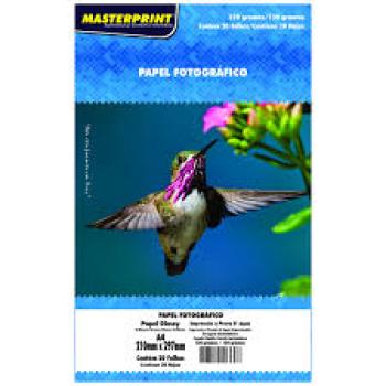 Papel Fotografico Glossy 120g Com 20 Folhas A4 Branco