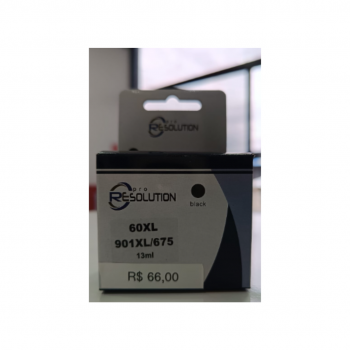 CARTUCHO DE TINTA COMPATIVEL HP 60XL 901XL 675XL CC641 PRETO 13ML