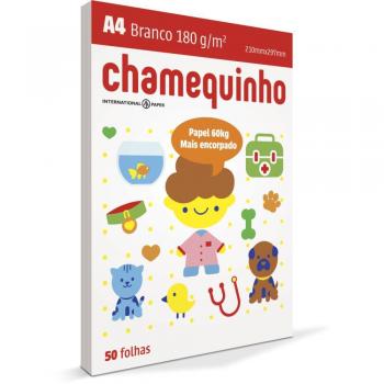 PAPEL A4 CHAMEQUINHO 180G 50 folhas