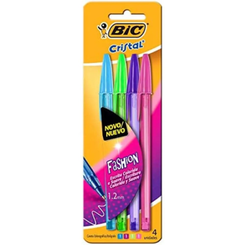 CANETA  BIC CRISTAL SORT FASHION C/4UN