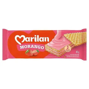 BISC. MARILAN WAFER MORANGO 80GR