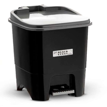 LIXEIRA PL QUADRAD BLACK STEEl PLASMONT 15L