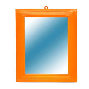 ESPELHO COM MOLDURA PLASTICA LARANJA-N14