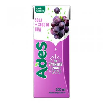 SUCO DE SOJA ADES UVA 200ML