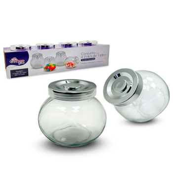 JG 4 POTES VID C/TP CROMADA 280ML-15814