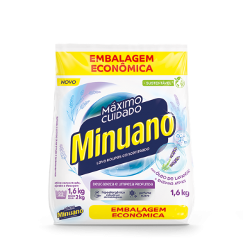 LAVA ROUPAS EM PÓ MINUANO MAX CUID BRANC BAG 1,6KG