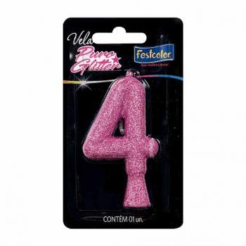 VELA ANIVERSÁRIO WINFEST ROSA N°4