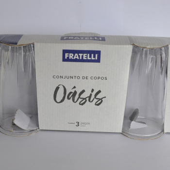 CONJUNTO DE COPOS MENFINS FRATELLI 3 PÇ 270ML