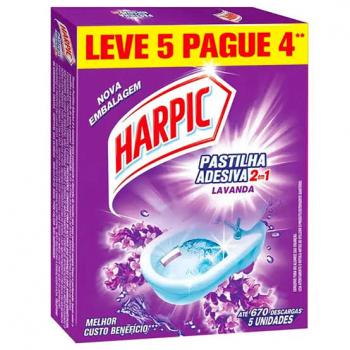 PASTILHA ADESIVA HARPIC LAV 5UN EMB ECON