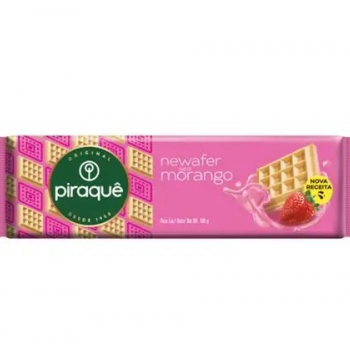 BISCOITO PIRAQUE NEWAFER MORANGO 100G