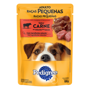 PEDIGREE P/CAES ADULTO R.PEQ CAR/MOLHO 100GR