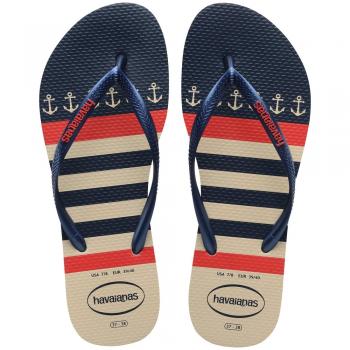 SAND HAVAIANAS SLIM NAUTICAL BEGE PALHA/MARINHO 39/40