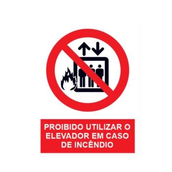 PLACA FOT.ANTICH 15X20cm ABNT LUXNORTE - PL11 - PROIBIDO UTILIZAR ELEVADOR