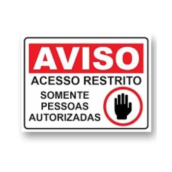 PLACA PVC 15X20cm LUXNORTE-ADPL-636 ( BCO - ACESSO RESTRITO)