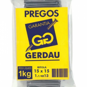 PREGO COM CABEÇA GERDAU 1.1/4X13 (15X15)
