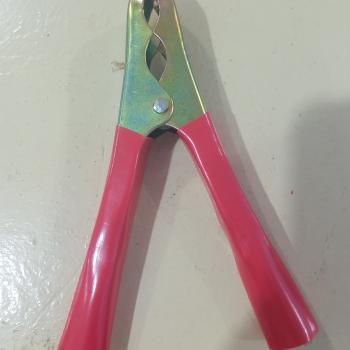 GARRA JACARE P/ BATERIA (100A) - VERMELHA