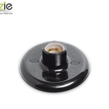 BOCAL PLAFON C/ SOQUETE PORCELANA  PRETO