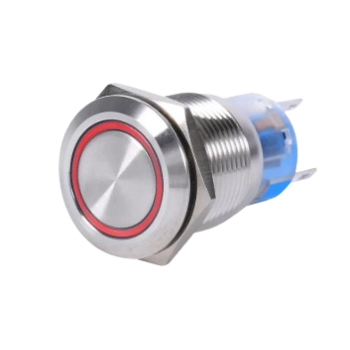 Botão Pulso 19mm LED vermelho 12/24V RING