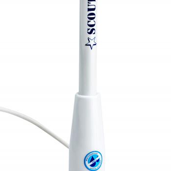 SCOUT KS-21 Antena VHF Fibra na cor branca, 0,90m de altura, 3dB ganho, cabo coaxial 5m e conector RG-58