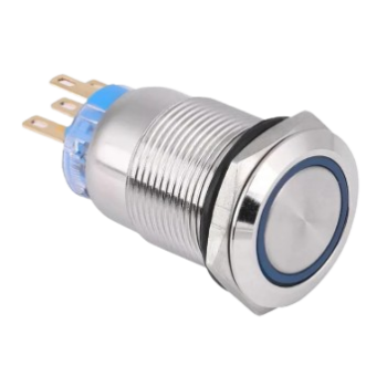 Botão Pulso 19mm LED azul 12/24V RING
