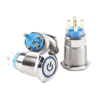 Botão liga/desliga 19mm LED azul 12/24V RING