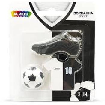 Borracha Decorada Futebol Preto e Branco - Acrilex