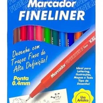 Caneta Hidrográfica Fineliner 10 Cores 0,4mm - Kaz