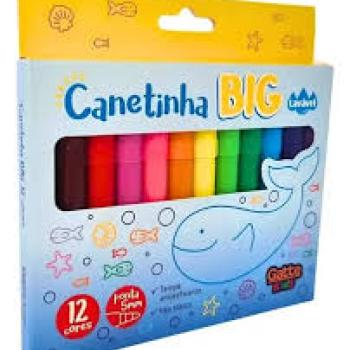 Canetinha Big 12 Cores ponta 5mm lavável - Make+
