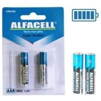 Pilha Super Alcalina AAA Alfacell 1.5V Conjunto 2 Unidades