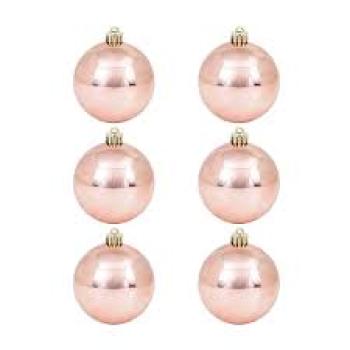 Bola Decorada de Natal com 8cm Perola e Glitter Rose Natal Valor por Unidade