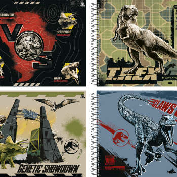 Caderno Cartografia 1/1 CD Espiral AD 60f Jurassic World - Animativa - Valor por Unidade