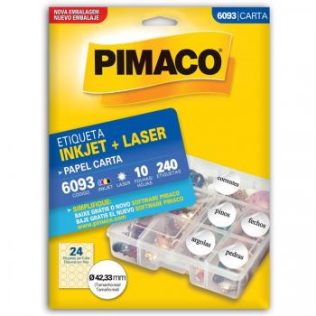 Etiqueta Carta 6093 Redonda 10 Fls 42 Mm - Pimaco