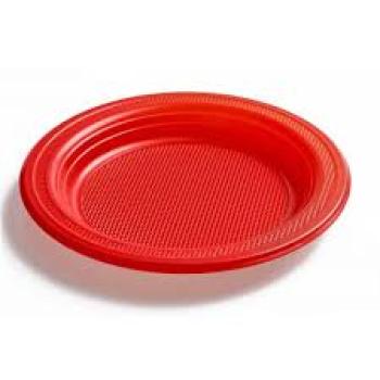Prato de Papel Vermelho com 15 cm  com 10 Unidades