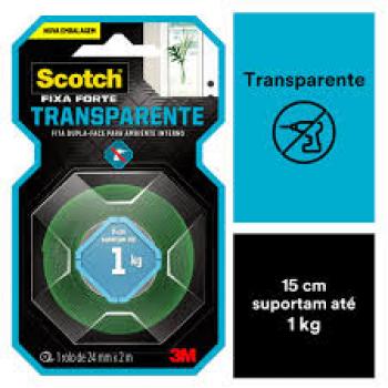 Fita Fixa Forte  Transparente suporta ate 1kg Verde 3m