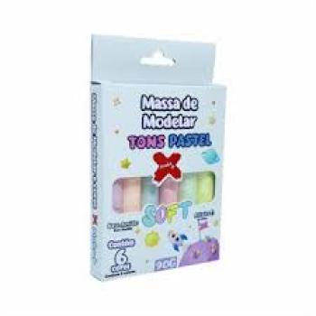 Massa de Modelar 90gr 6 Cores  Tons Pasteis  - Make+
