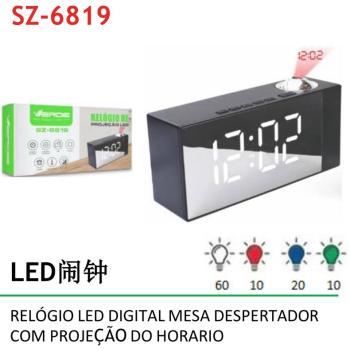Relogio Led Digital de Mesa com Despertador SZ6819
