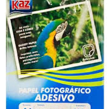 Papel Fotográfico Glossy Adesivo A4 135g com 20 folhas Kaz
