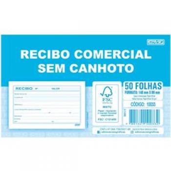 Impresso Recibo Comercial Sem Cópia 50 fls. Grande - Animativa 140x89mm*