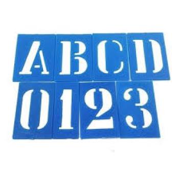 Letra Número Vazado Budeplast Molde Pintura 36 Letras E Números 35mm Cor azul