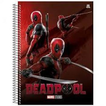 Caderno Deadpool Universitário 1M Espiral Capa Dura 80 Fls