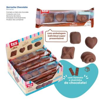 Borracha Chocolate Holic Docinhos - Conjuntos C/ 4 Cada - Tris - Valor por Unidade