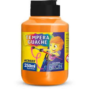 Tempera Guache 250ml Laranja Neon - Acrilex-