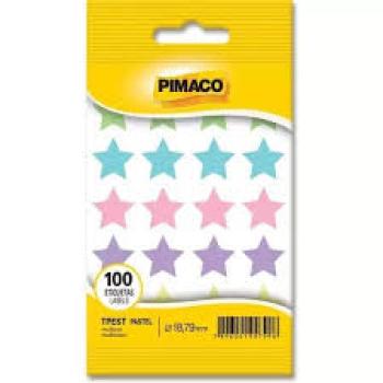 Etiqueta Pimaco Pastel Estrela 18,79mm com 100 Etiquetas