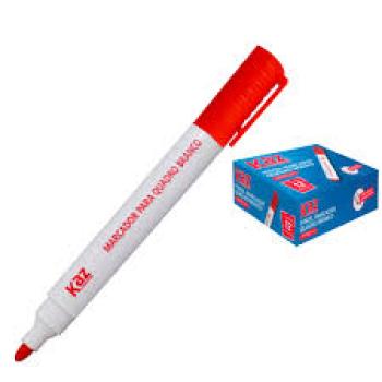 Pincel Marcador para Quadro Branco Vermelho Ponta Redonda Kaz