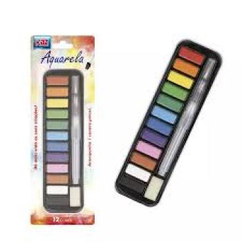 Aquarela 12 Cores Com Caneta Pincel - Kaz