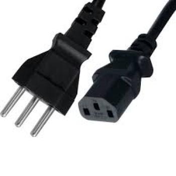 Cabo de Força 3 Pinos Tripolar Universal 1,5m para PC, Monitor, Fonte, Impressora, TV –