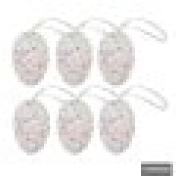 Enfeite de Pascoa Ovos Decorados 6 Peças  Branco - Importado