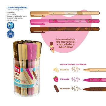 Caneta Esferográfica Napolitano Holic Docinhos - Cores Sortidas - 0.7mm - Valor por Unidade